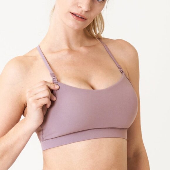 Momanda Natrelax Y Back Rose Fragrant Purple Nursing Sports Bra Size Small - Picture 1 of 12